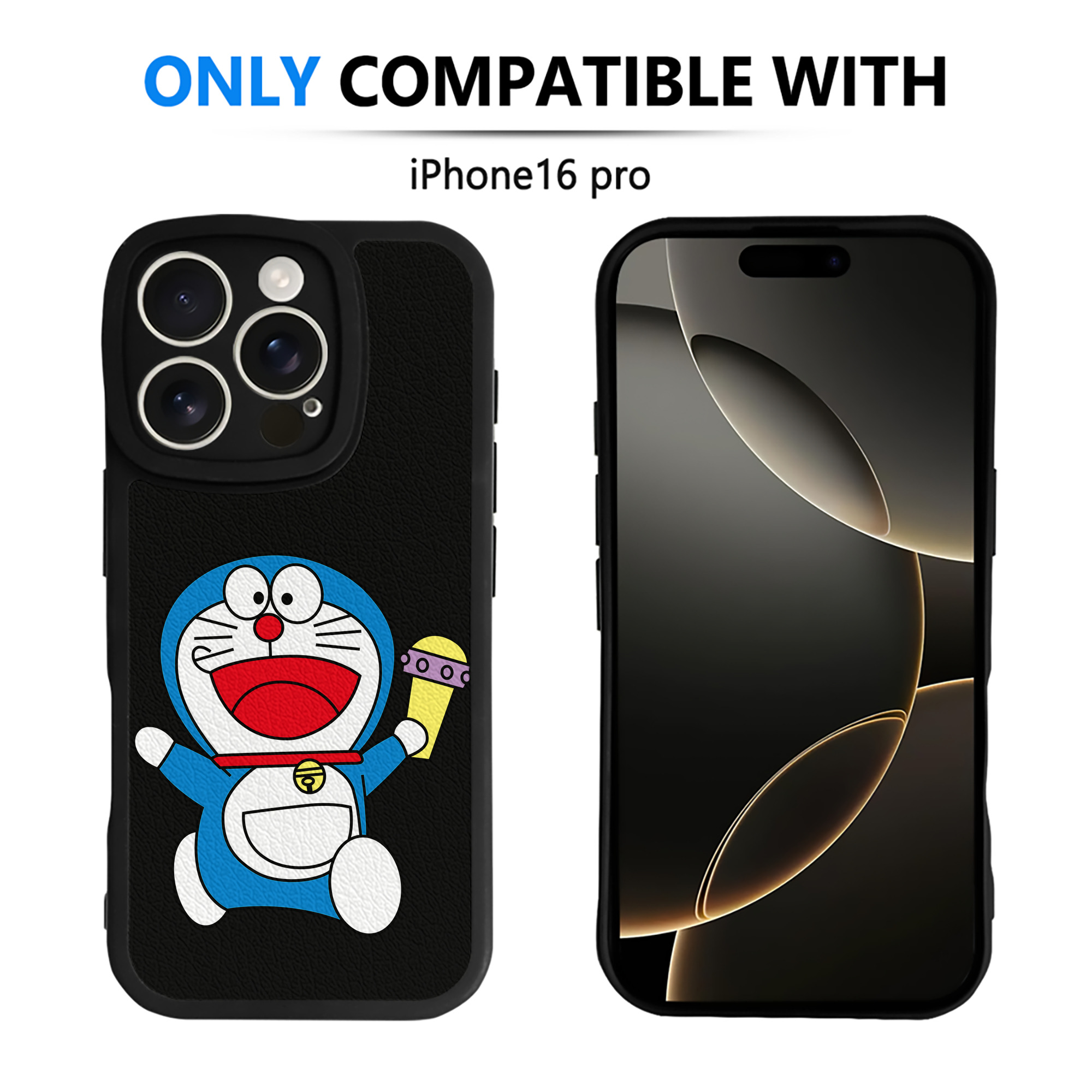 （画像用） ドラえもん Doraemon 【iPhone 16シリーズ対応】シリコンスマホケース（レザー調） 材質：シリコン